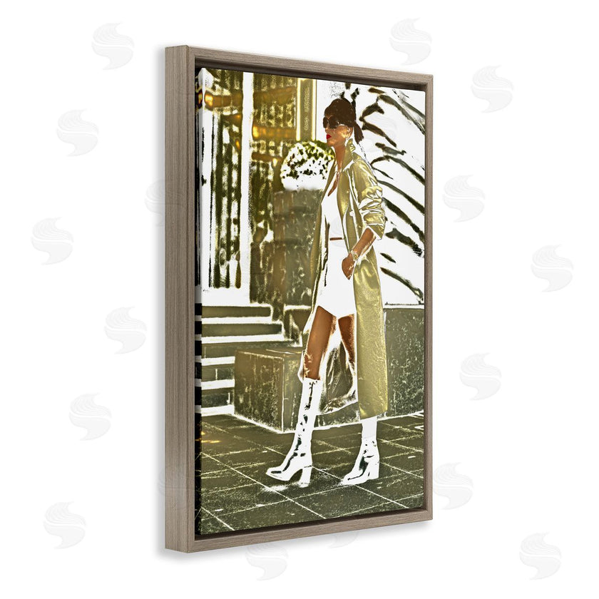 Graffi*tee Studios | Girl in Gold Trenchcoat