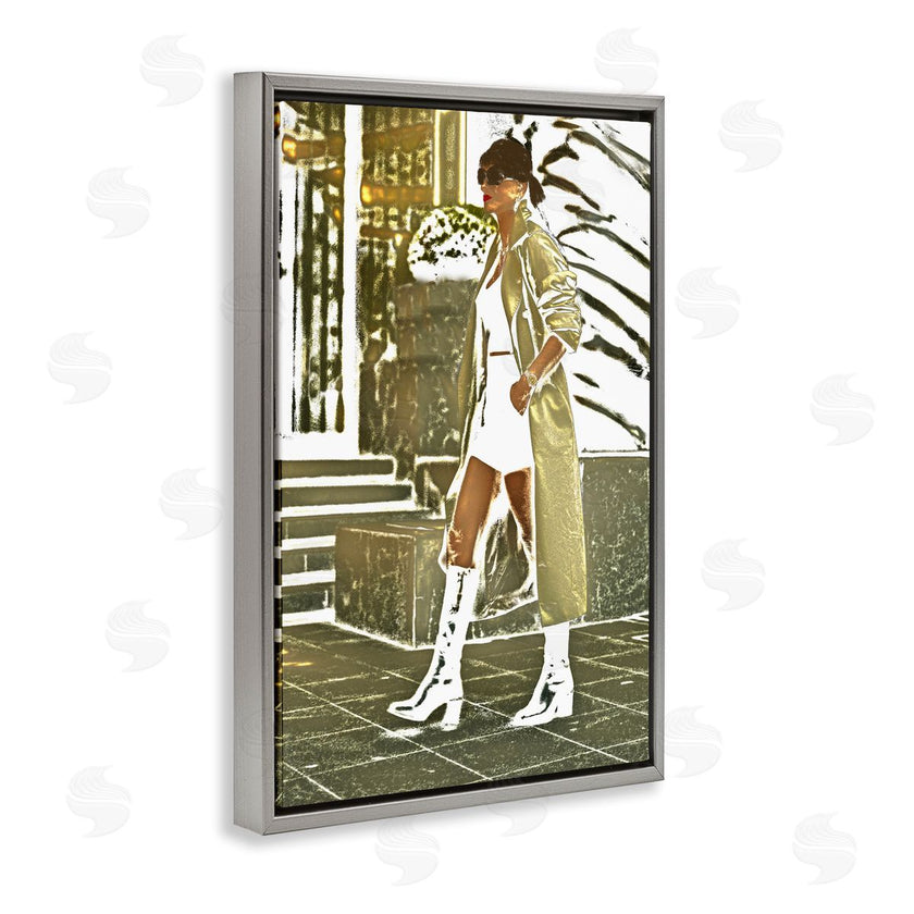 Graffi*tee Studios | Girl in Gold Trenchcoat