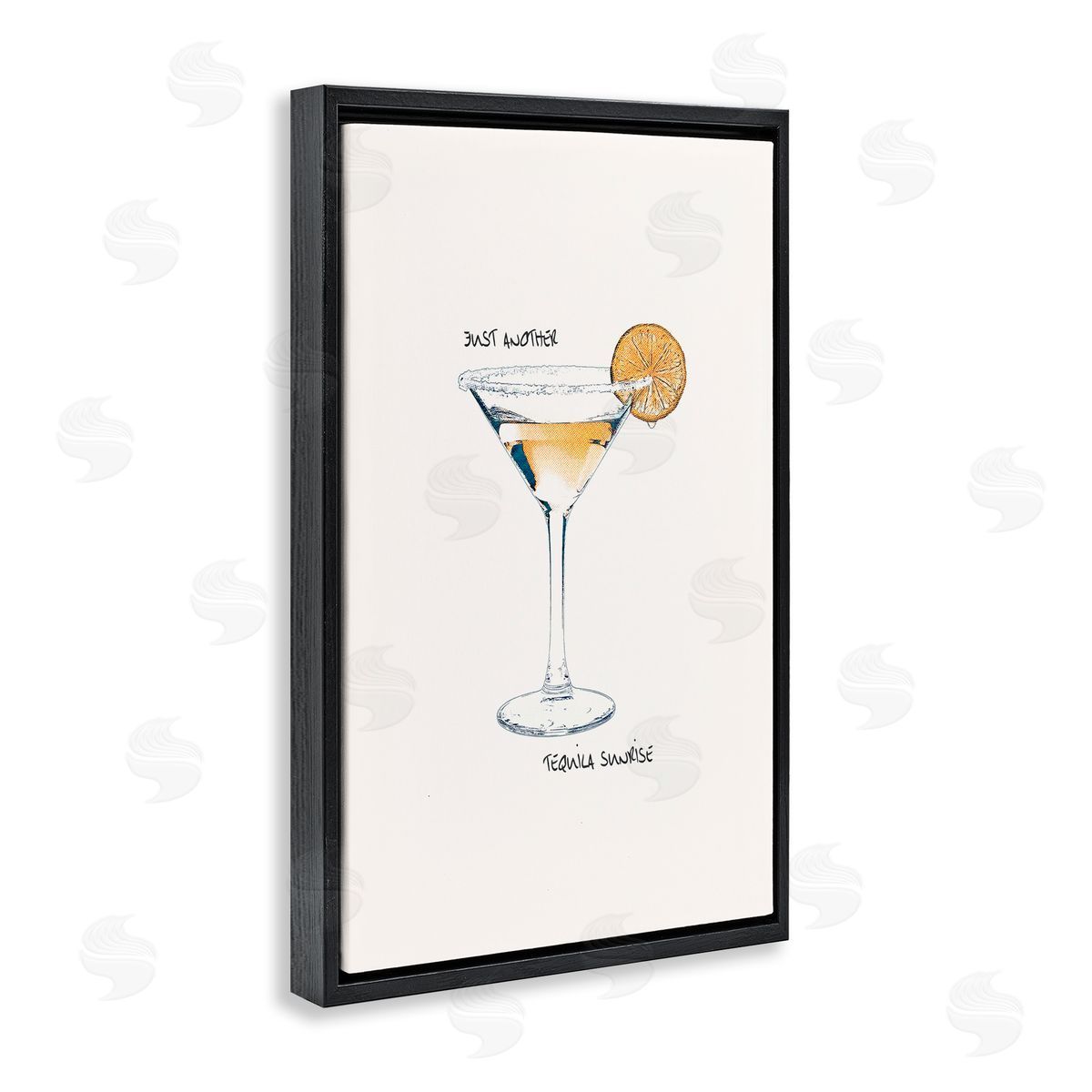 Just Another Tequilla Sunrise Black Floating Frame Canvas Wall Art, Home Decor by Graffi*tee Studios