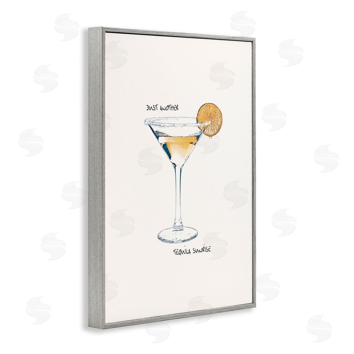 Just Another Tequilla Sunrise Grey Frame Print Wall Art, Home Decor by Graffi*tee Studios
