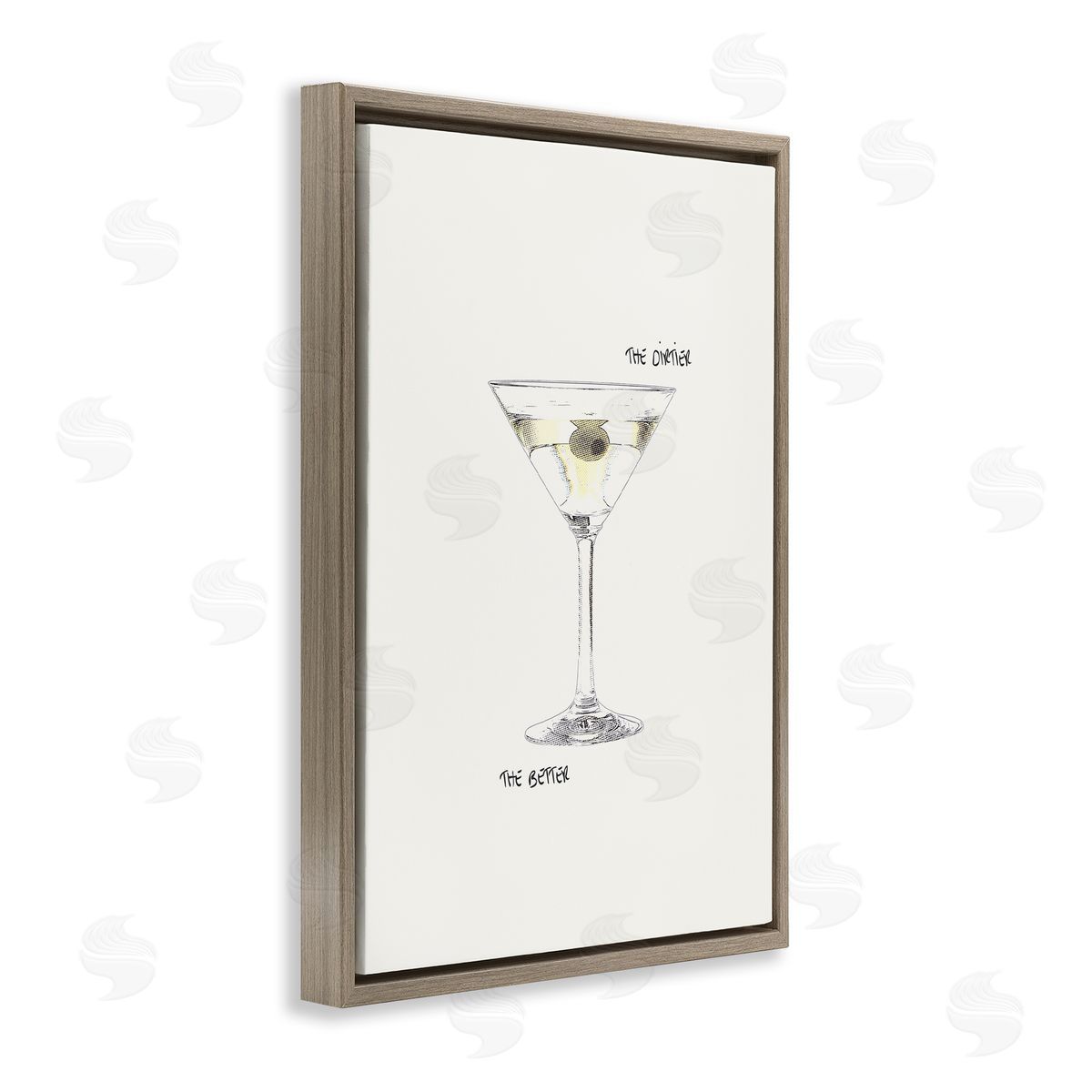 Dirtier The Better Martini Brown Floating Frame Canvas Wall Art, Home Decor by Graffi*tee Studios