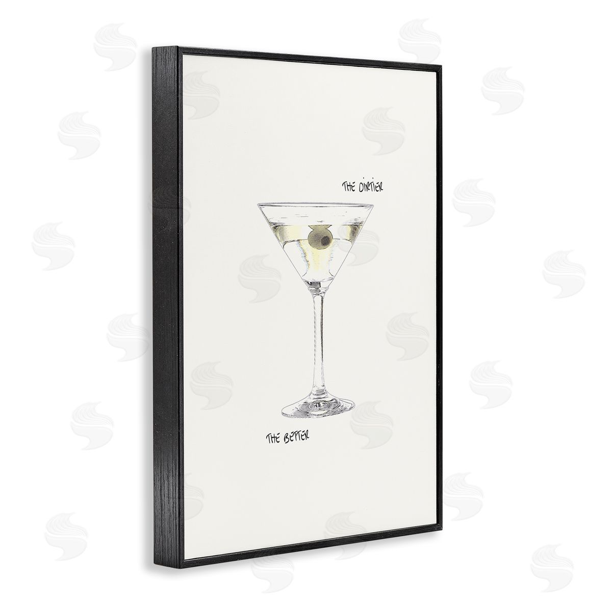 Dirtier The Better Martini Black Frame Print Wall Art, Home Decor by Graffi*tee Studios