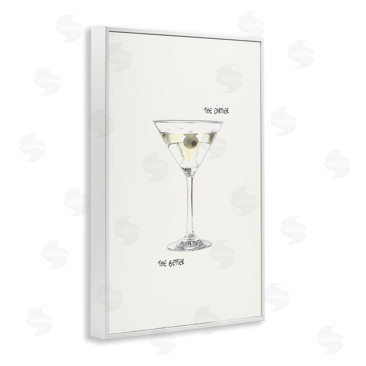 Dirtier The Better Martini White Frame Print Wall Art, Home Decor by Graffi*tee Studios