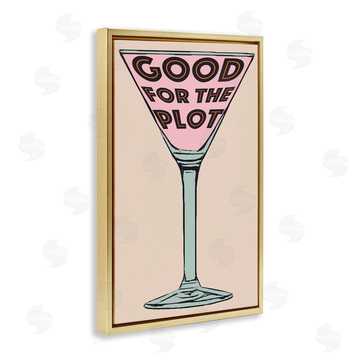 Good For The Plot Cocktail Gold Floating Frame Canvas Wall Art, Home Decor by Graffi*tee Studios