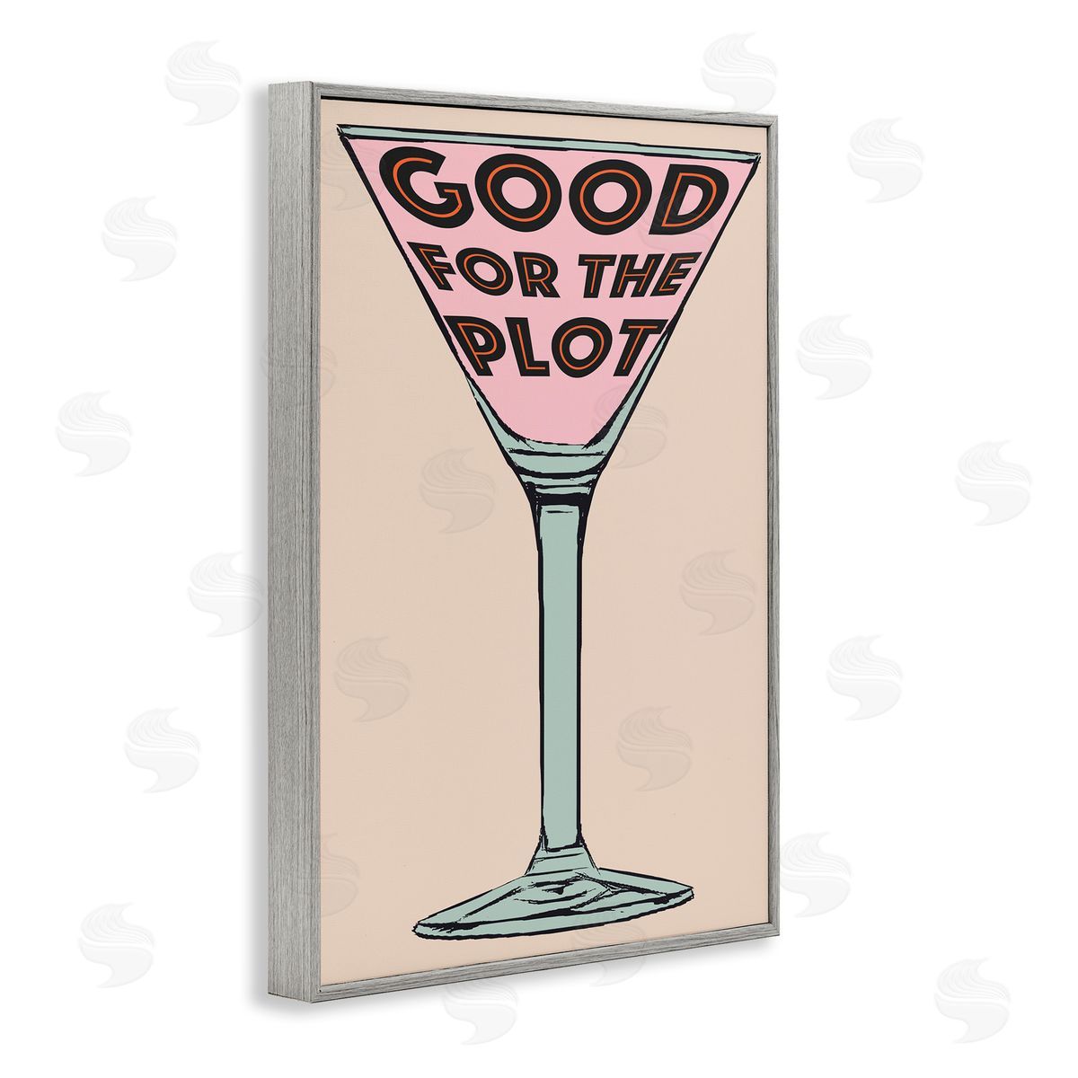 Good For The Plot Cocktail Grey Frame Print Wall Art, Home Decor by Graffi*tee Studios