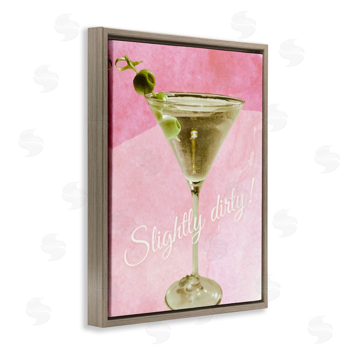 Slightly Dirty Martini Brown Floating Frame Canvas Wall Art, Home Decor by Graffi*tee Studios