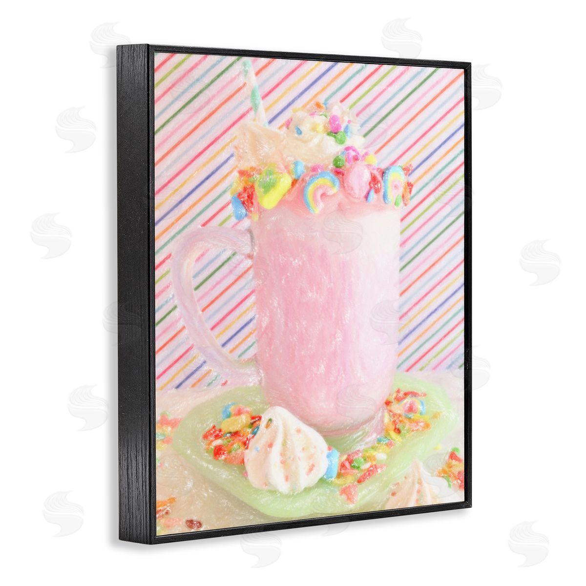 Sweet Dreams Milkshake Black Frame Print Wall Art, Home Decor by Graffi*tee Studios