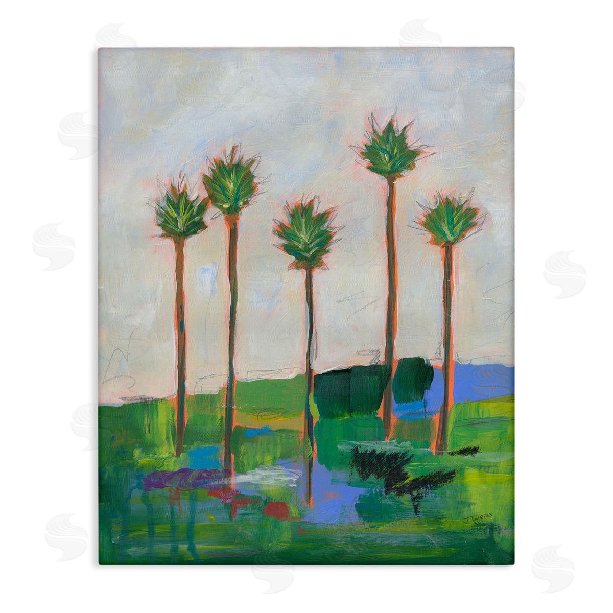Tall Palms Impression Canvas Wall Art, Home Decor by Jan Weiss