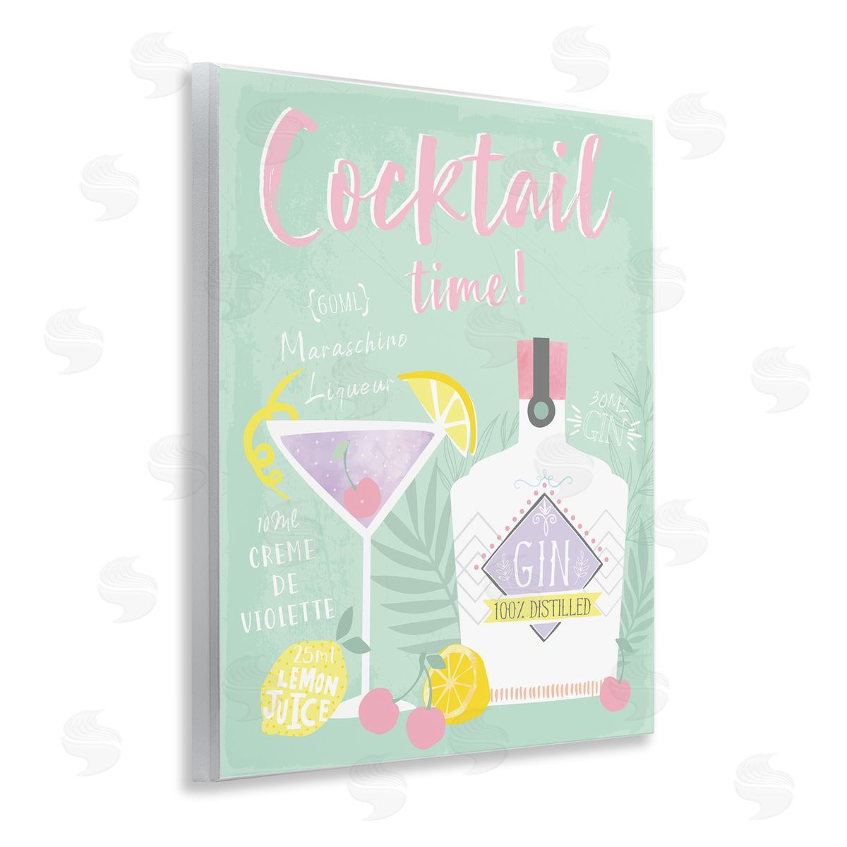 Cocktail Time with Recipe Wood Plaque Wall Art, Home Decor by Angela Nickeas