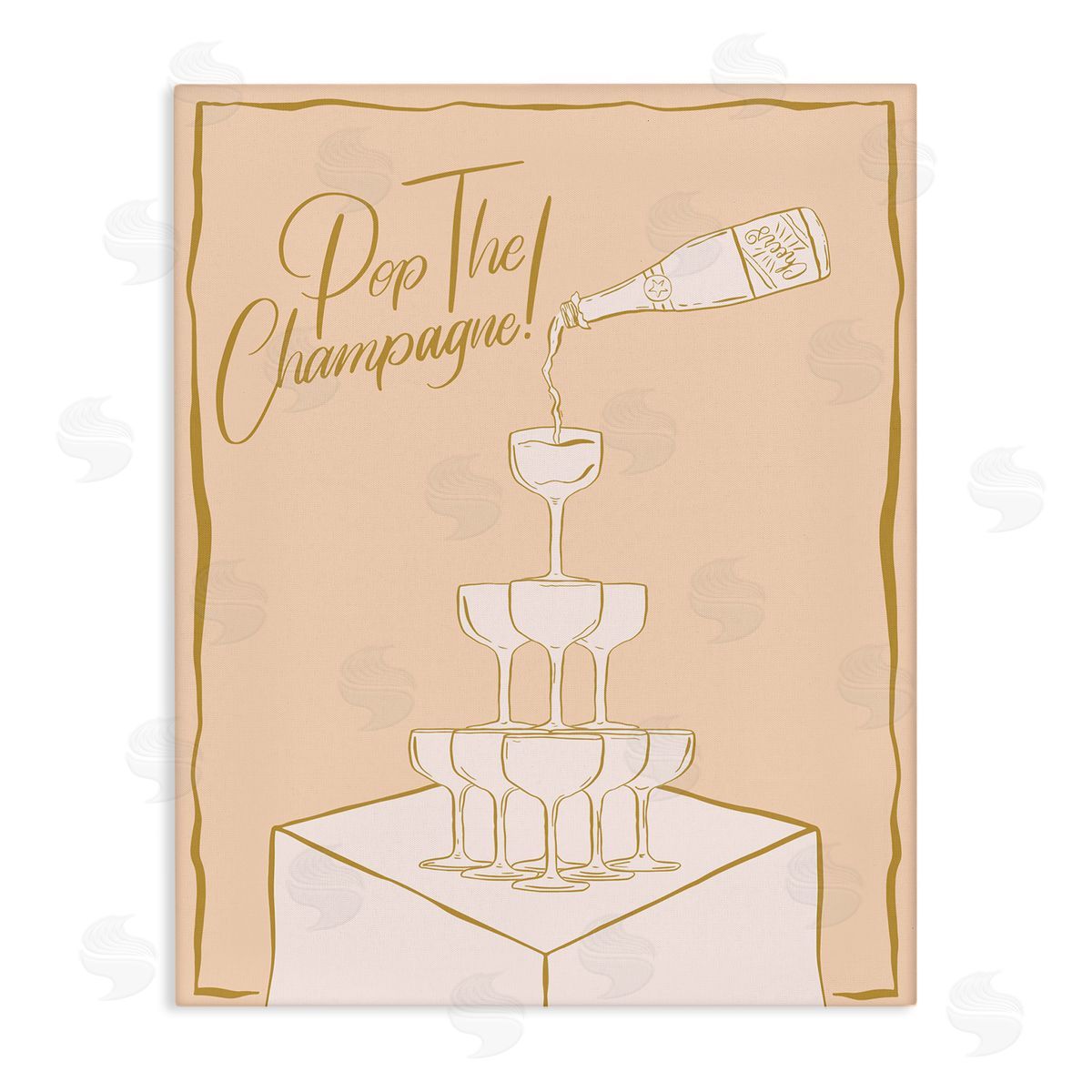 Pop The Champagne Phrase Canvas Wall Art, Home Decor by Hey Bre! Creative Studio