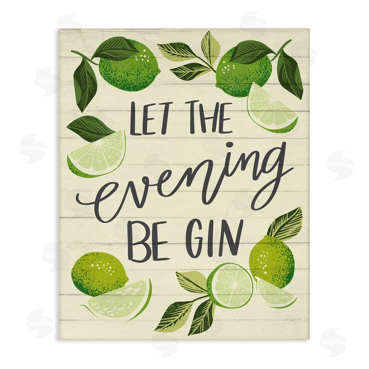 Let Evening Be Gin Canvas Wall Art, Home Decor by Caroline Alfreds