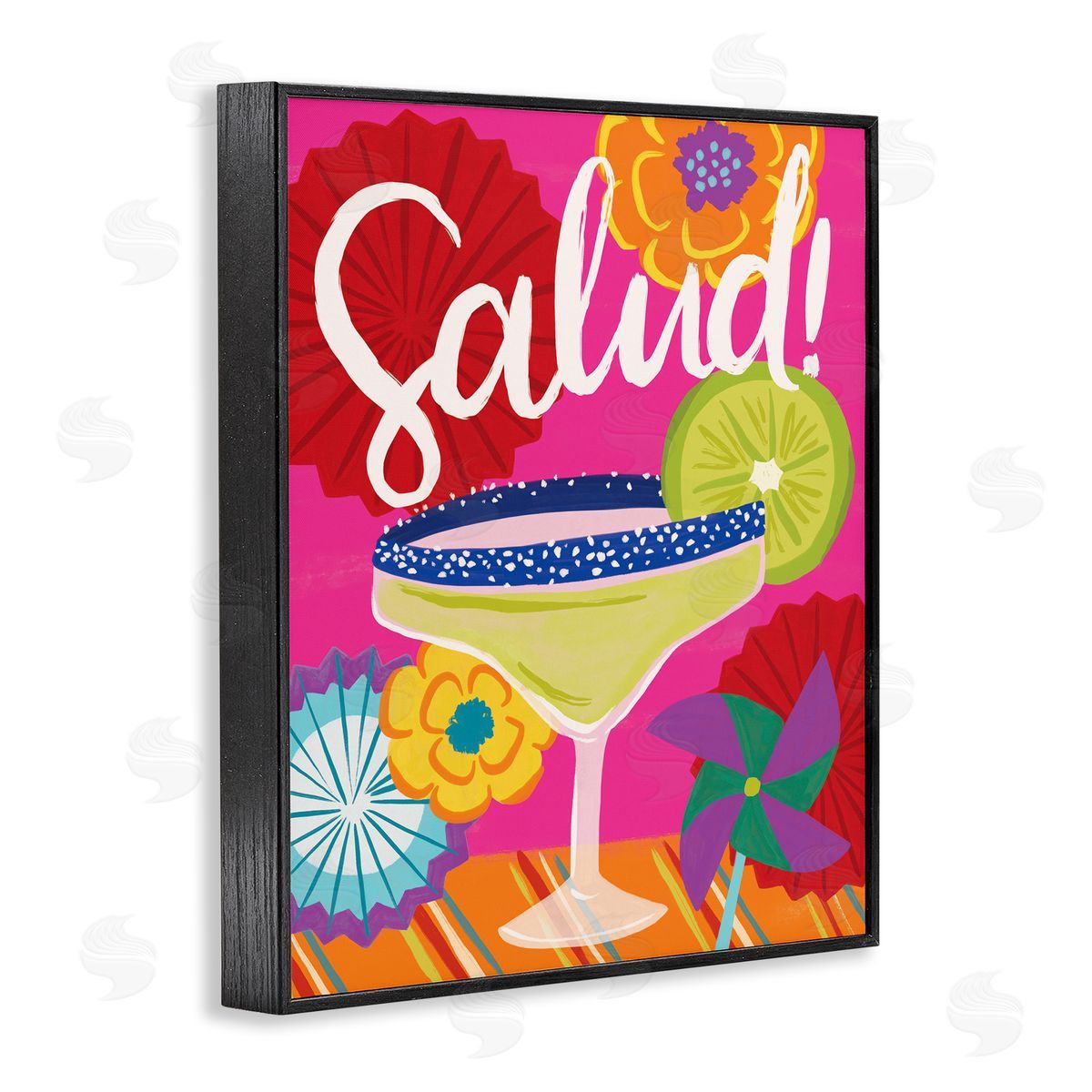 Salud Margarita Drink Black Frame Print Wall Art, Home Decor by Deborah Curiel