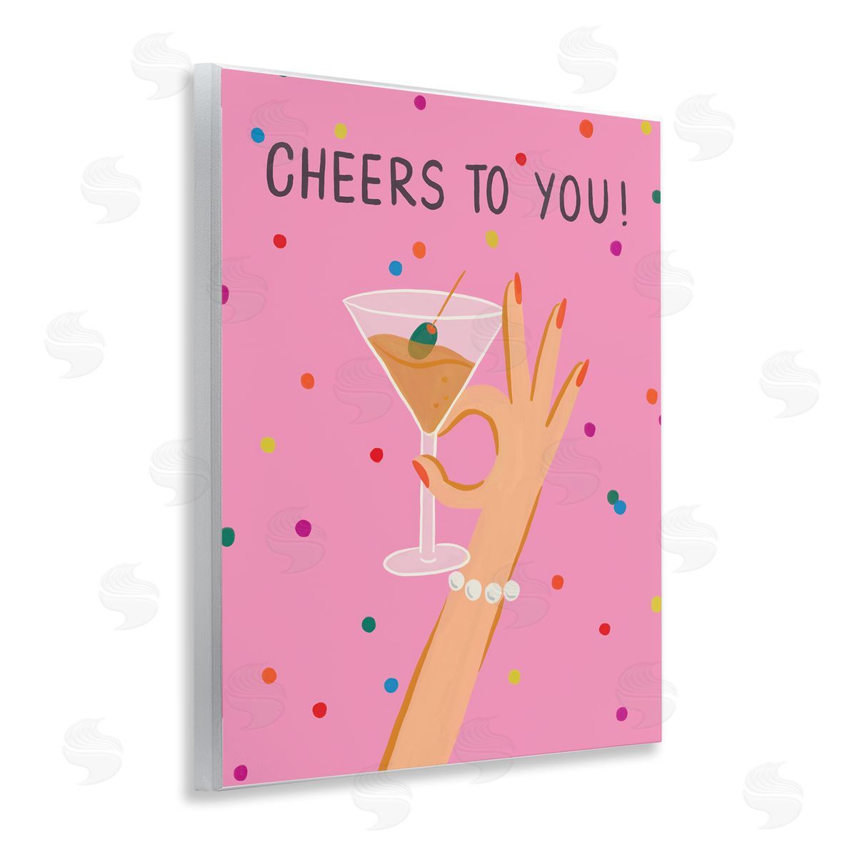 Cheers To You Martini Wood Plaque Wall Art, Home Decor by Deborah Curiel