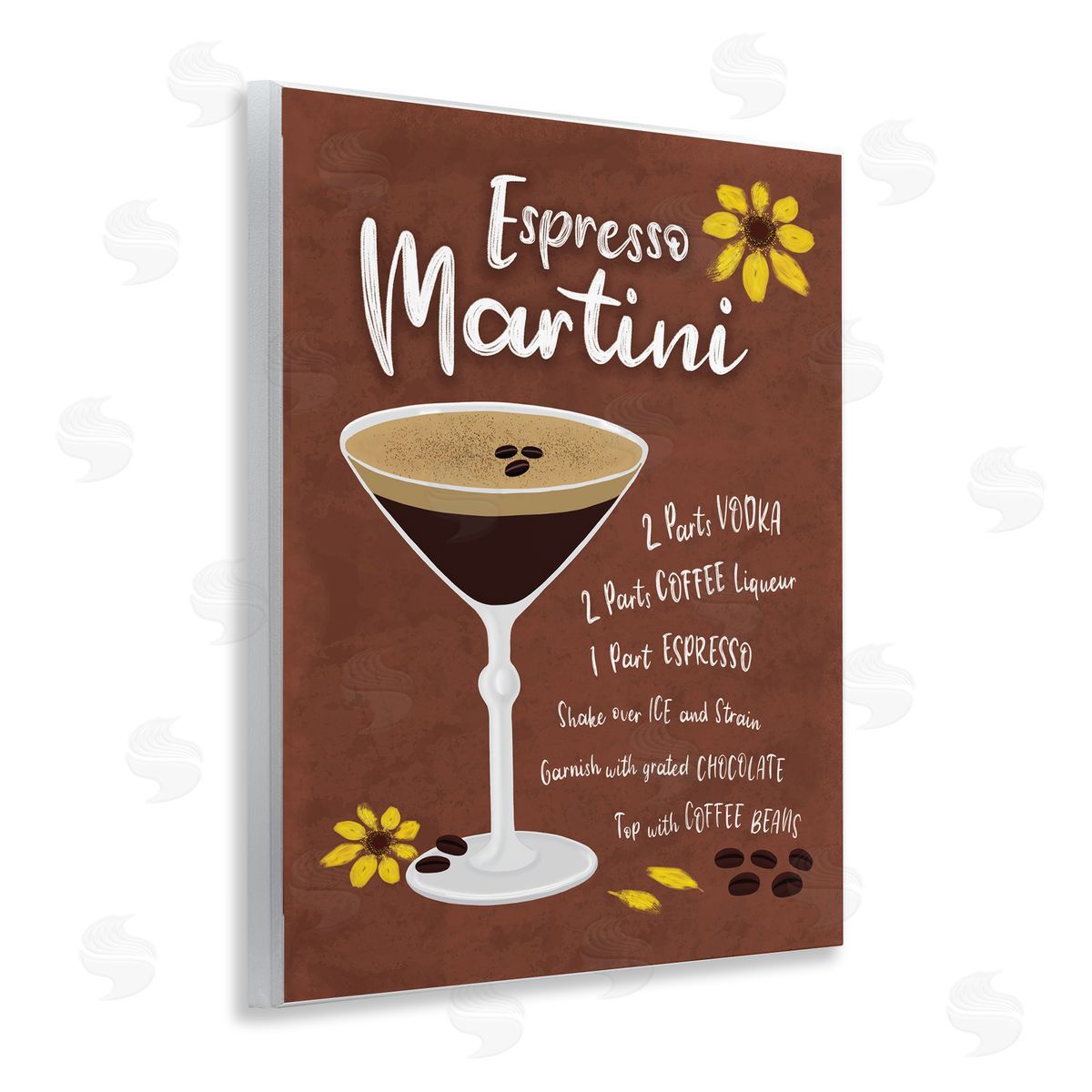 Espresso Martini with Recipe Wood Plaque Wall Art, Home Decor by Deborah Curiel