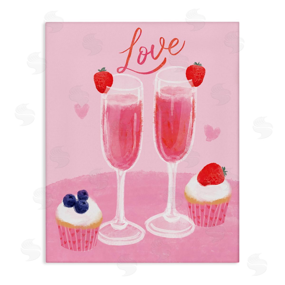 Valentine's Twin Champagne Canvas Wall Art, Home Decor by Be Ni La
