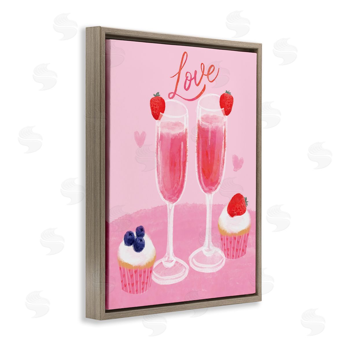Valentine's Twin Champagne Brown Floating Frame Canvas Wall Art, Home Decor by Be Ni La