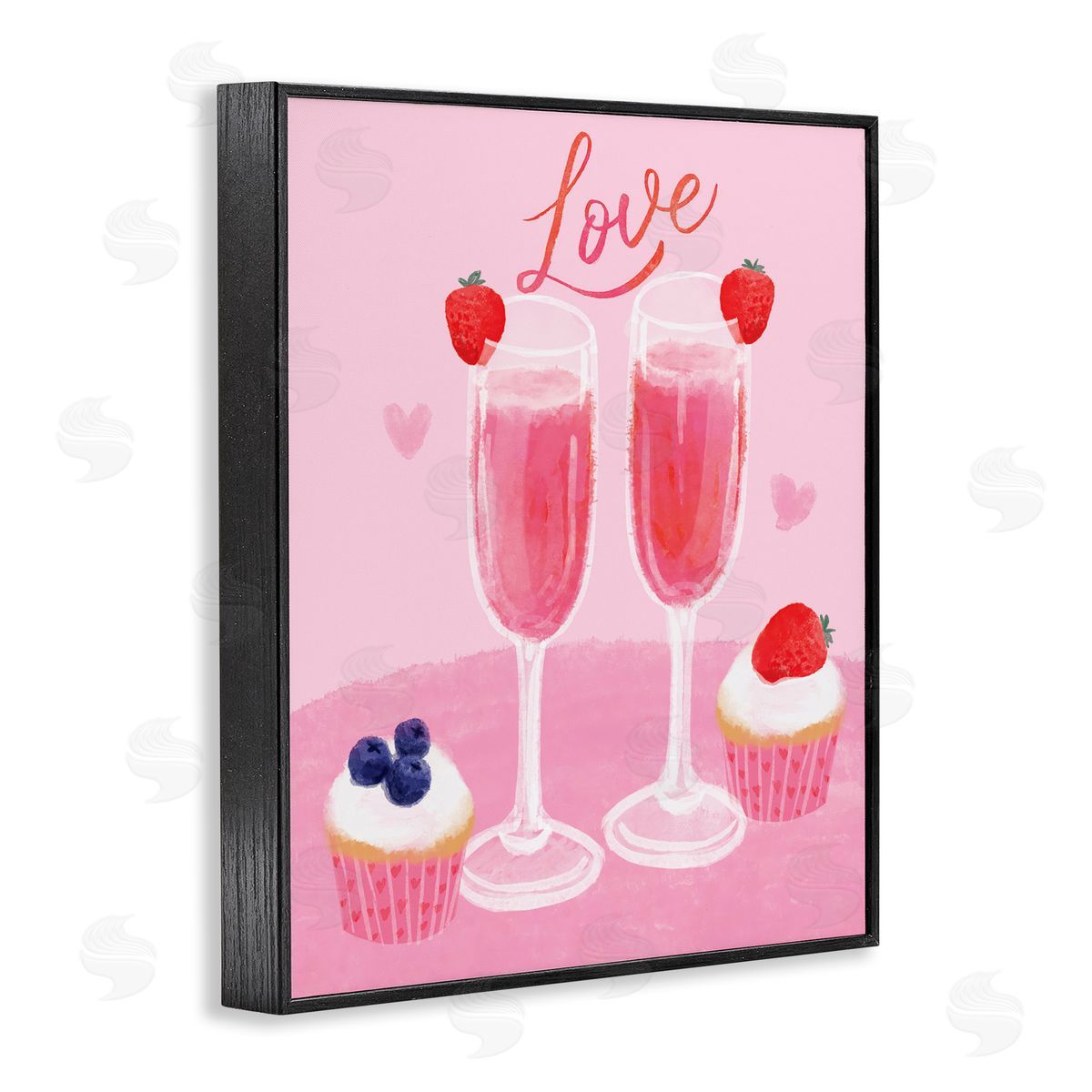 Valentine's Twin Champagne Black Frame Print Wall Art, Home Decor by Be Ni La