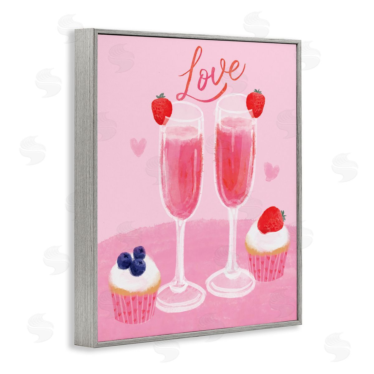 Valentine's Twin Champagne Grey Frame Print Wall Art, Home Decor by Be Ni La