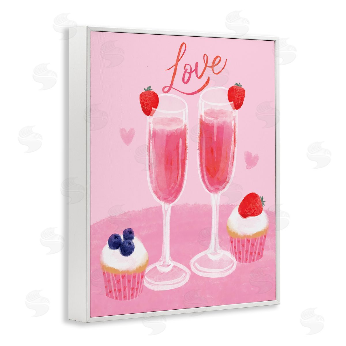 Valentine's Twin Champagne White Frame Print Wall Art, Home Decor by Be Ni La