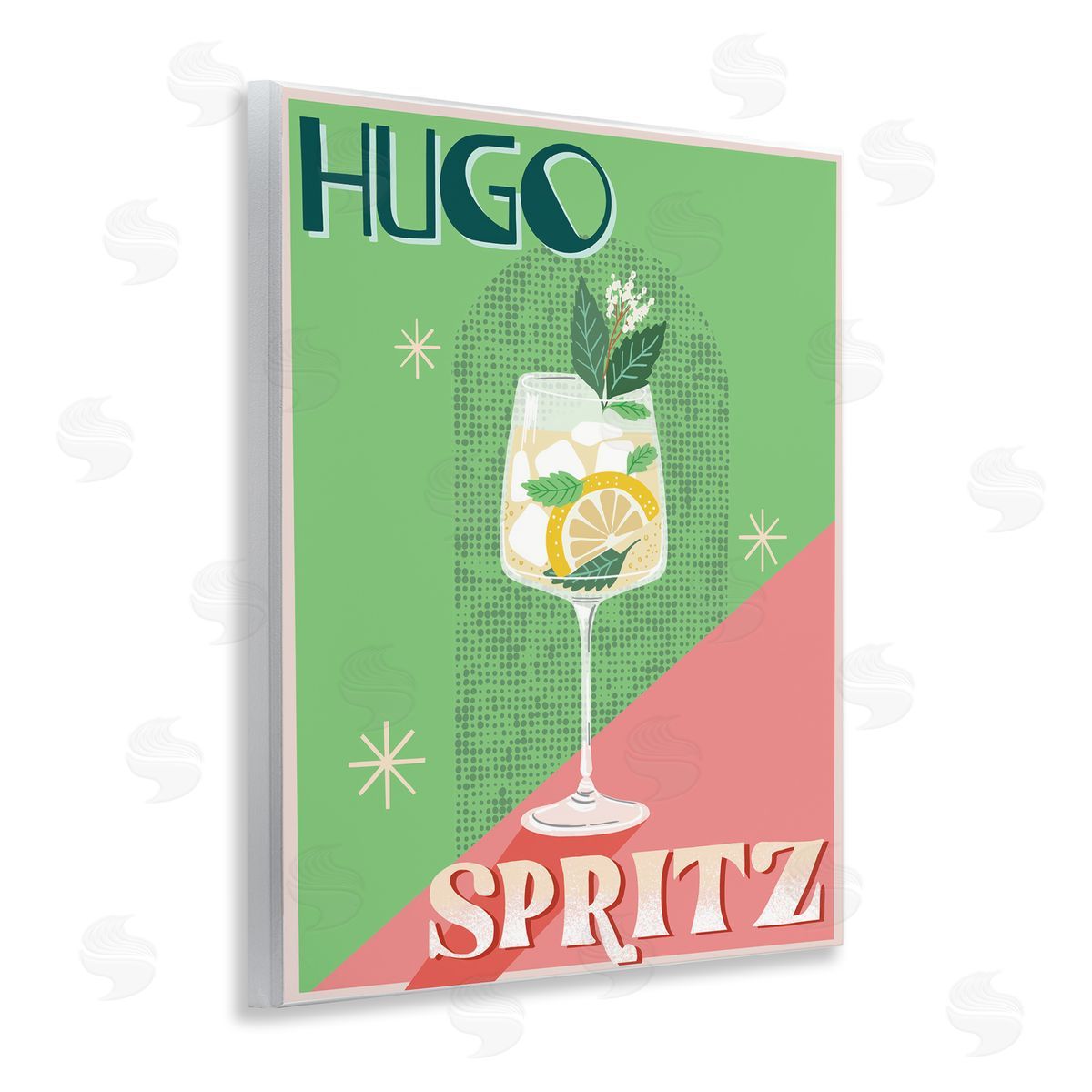 Hugo Spritz Cocktail Wood Plaque Wall Art, Home Decor by Jo Reid