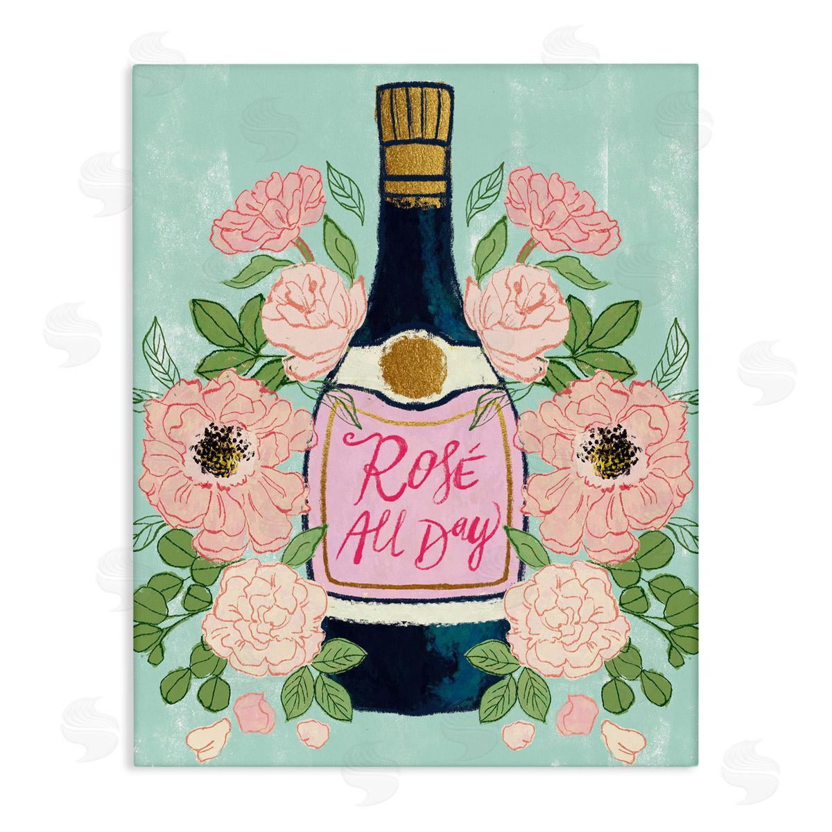 Rose All Day Champagne Canvas Wall Art, Home Decor by Joy Ting