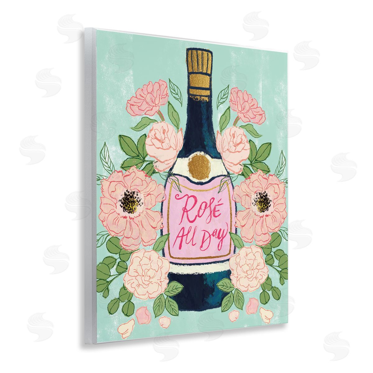 Rose All Day Champagne Wood Plaque Wall Art, Home Decor by Joy Ting
