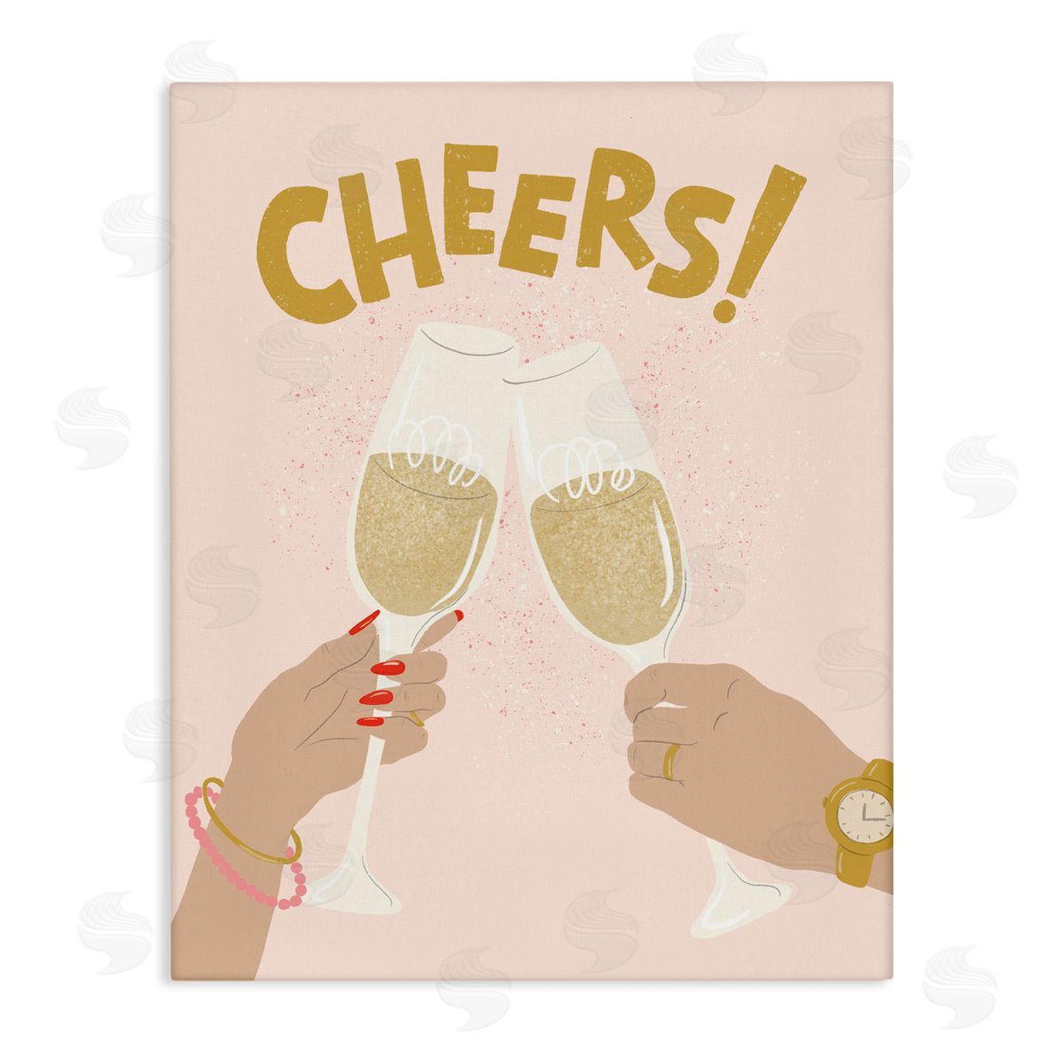 Celebration Cheers Drinks Canvas Wall Art, Home Decor by Kristina Hultkrantz