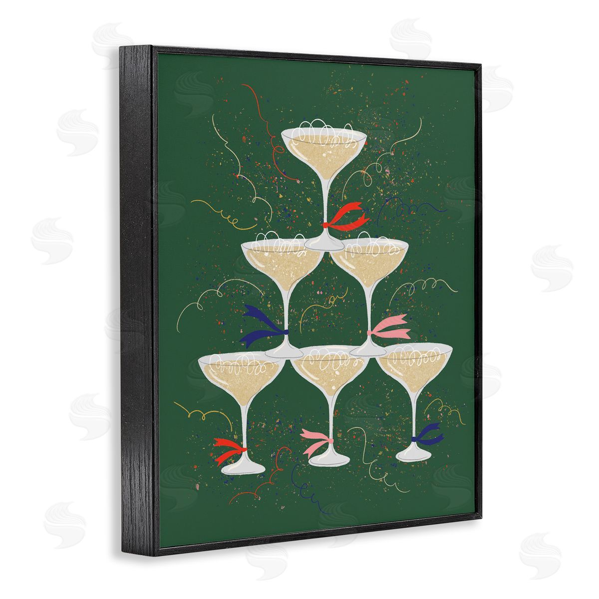 Celebration Drinks Tower Black Frame Print Wall Art, Home Decor by Kristina Hultkrantz