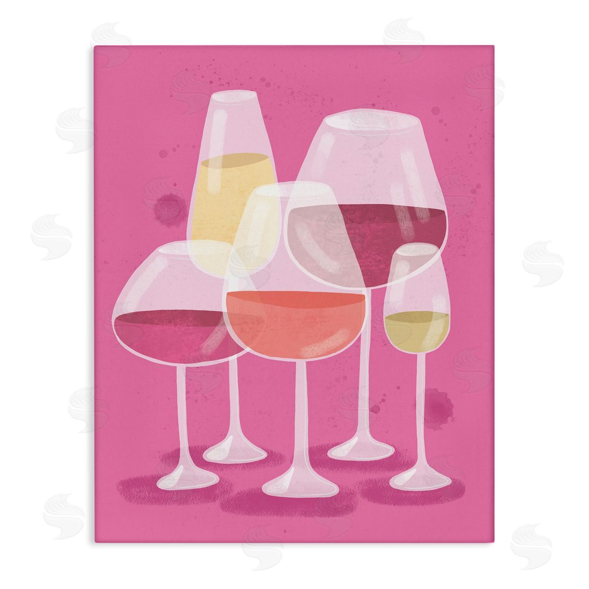 Varied Wine Glasses Canvas Wall Art, Home Decor by Kristina Hultkrantz