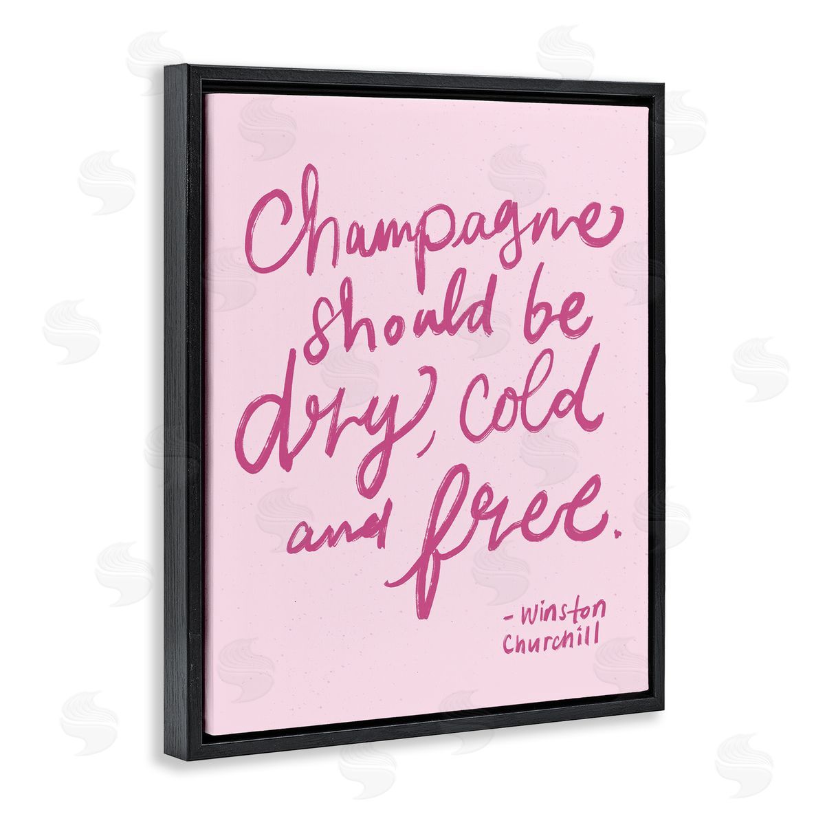 Dry Cold Free Champagne Black Floating Frame Canvas Wall Art, Home Decor by Kristina Hultkrantz