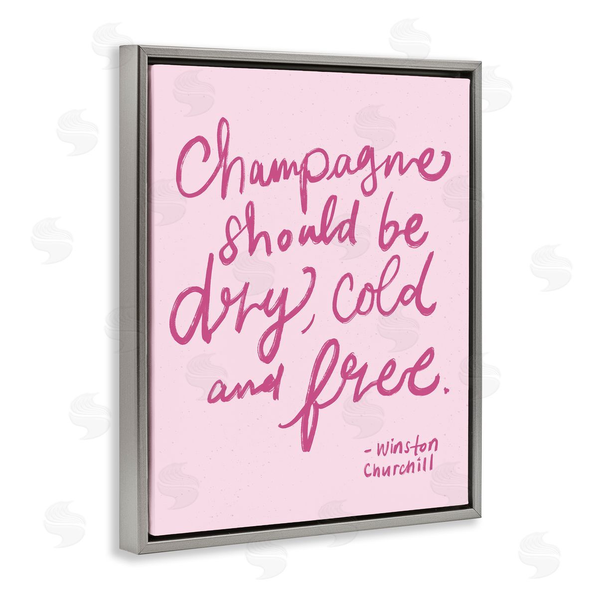 Dry Cold Free Champagne Grey Floating Frame Canvas Wall Art, Home Decor by Kristina Hultkrantz