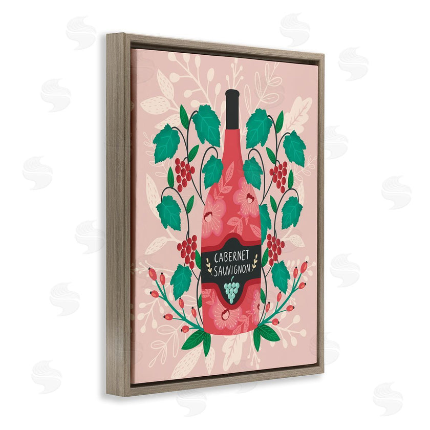 Louise Allen Designs | Classic Floral Wine Bottle