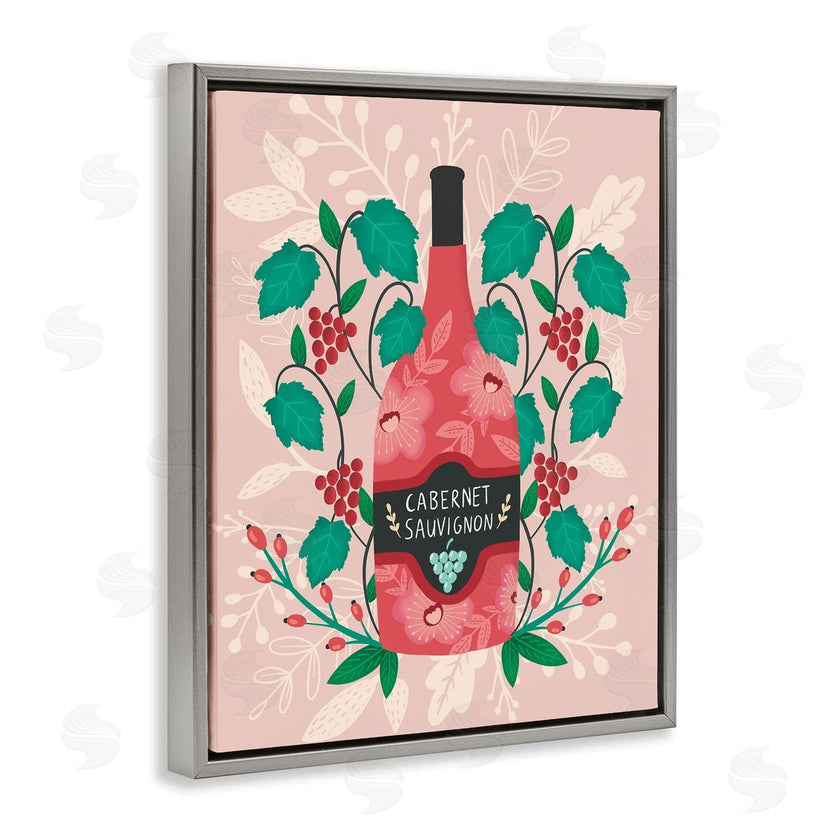 Louise Allen Designs | Classic Floral Wine Bottle