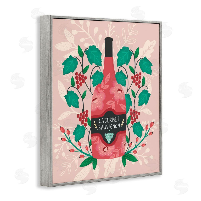 Louise Allen Designs | Classic Floral Wine Bottle