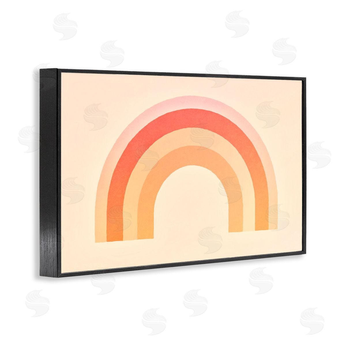 Boho Rainbow with Gradient Black Frame Print Wall Art, Home Decor by Andrea Haase