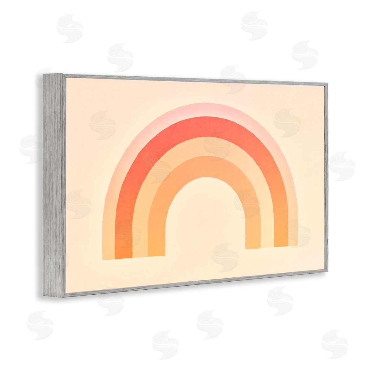 Boho Rainbow with Gradient Grey Frame Print Wall Art, Home Decor by Andrea Haase