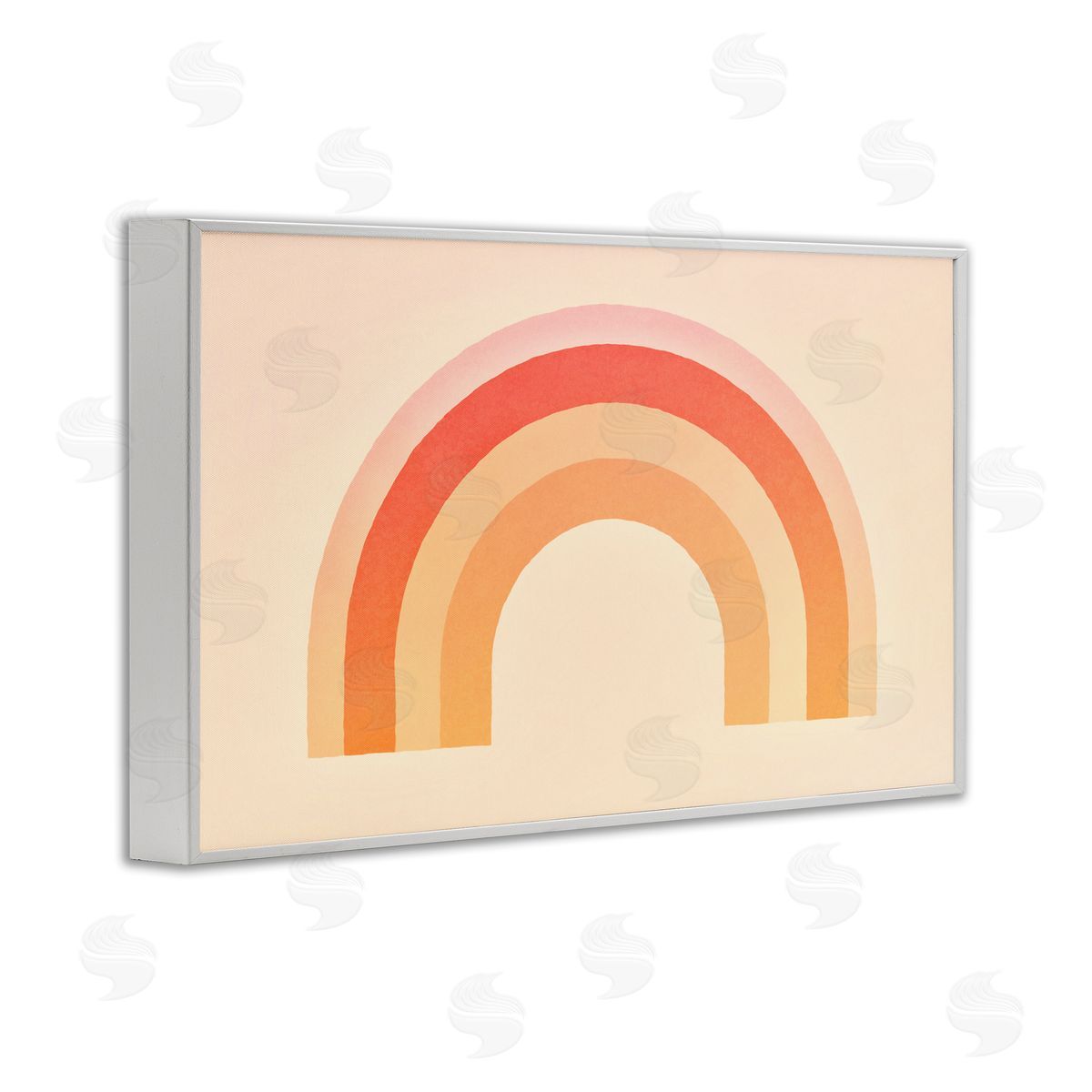 Boho Rainbow with Gradient White Frame Print Wall Art, Home Decor by Andrea Haase