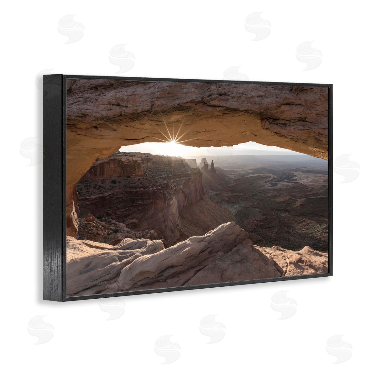 Peeking Through Desert Arch Black Frame Print Wall Art, Home Decor by Danita Delimont