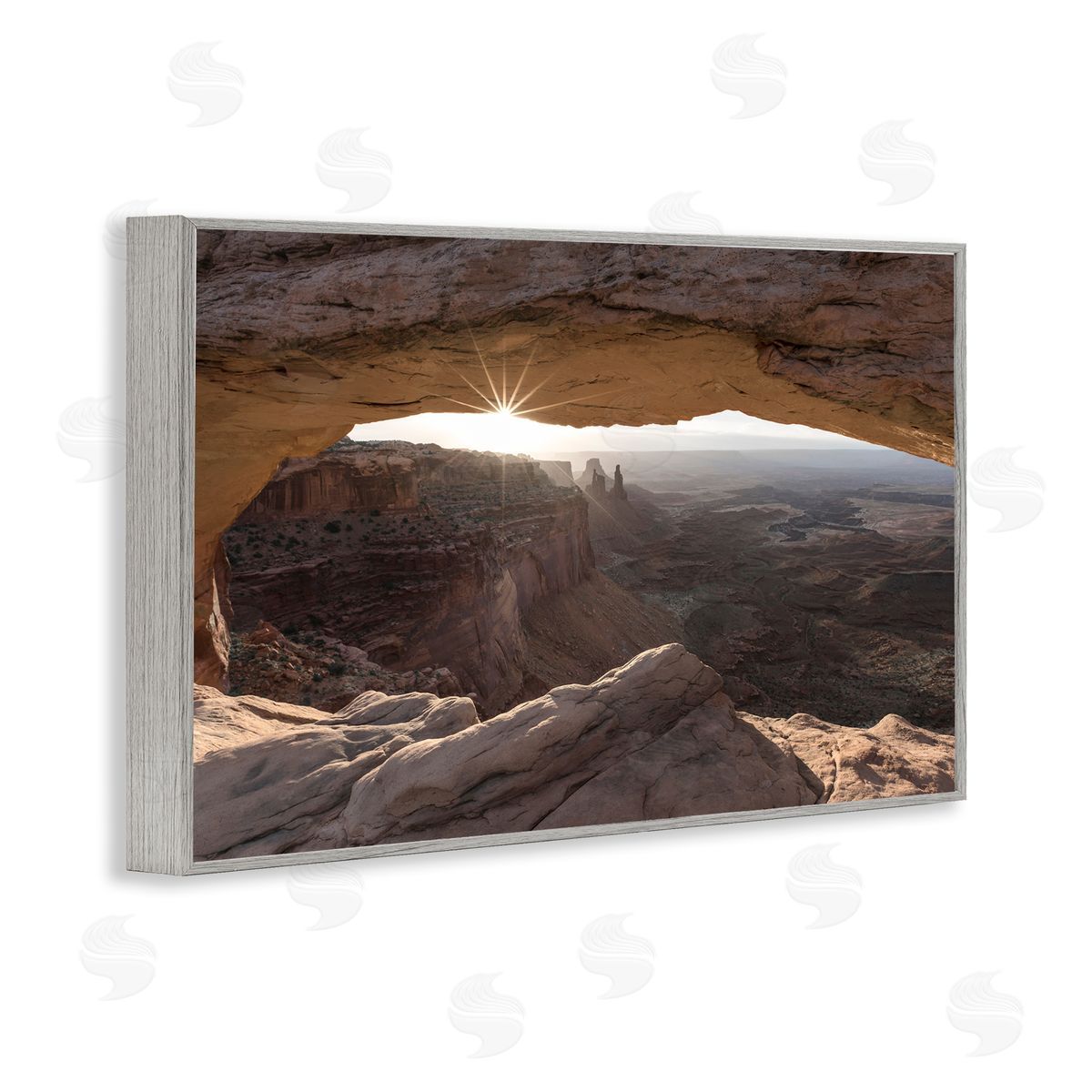 Peeking Through Desert Arch Grey Frame Print Wall Art, Home Decor by Danita Delimont