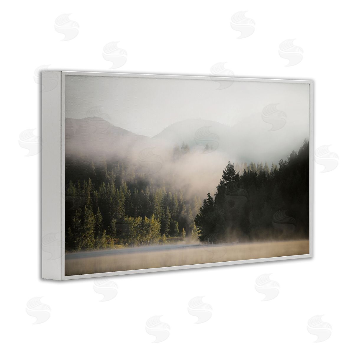Rolling Fog Woodland View White Frame Print Wall Art, Home Decor by Carol Robinson