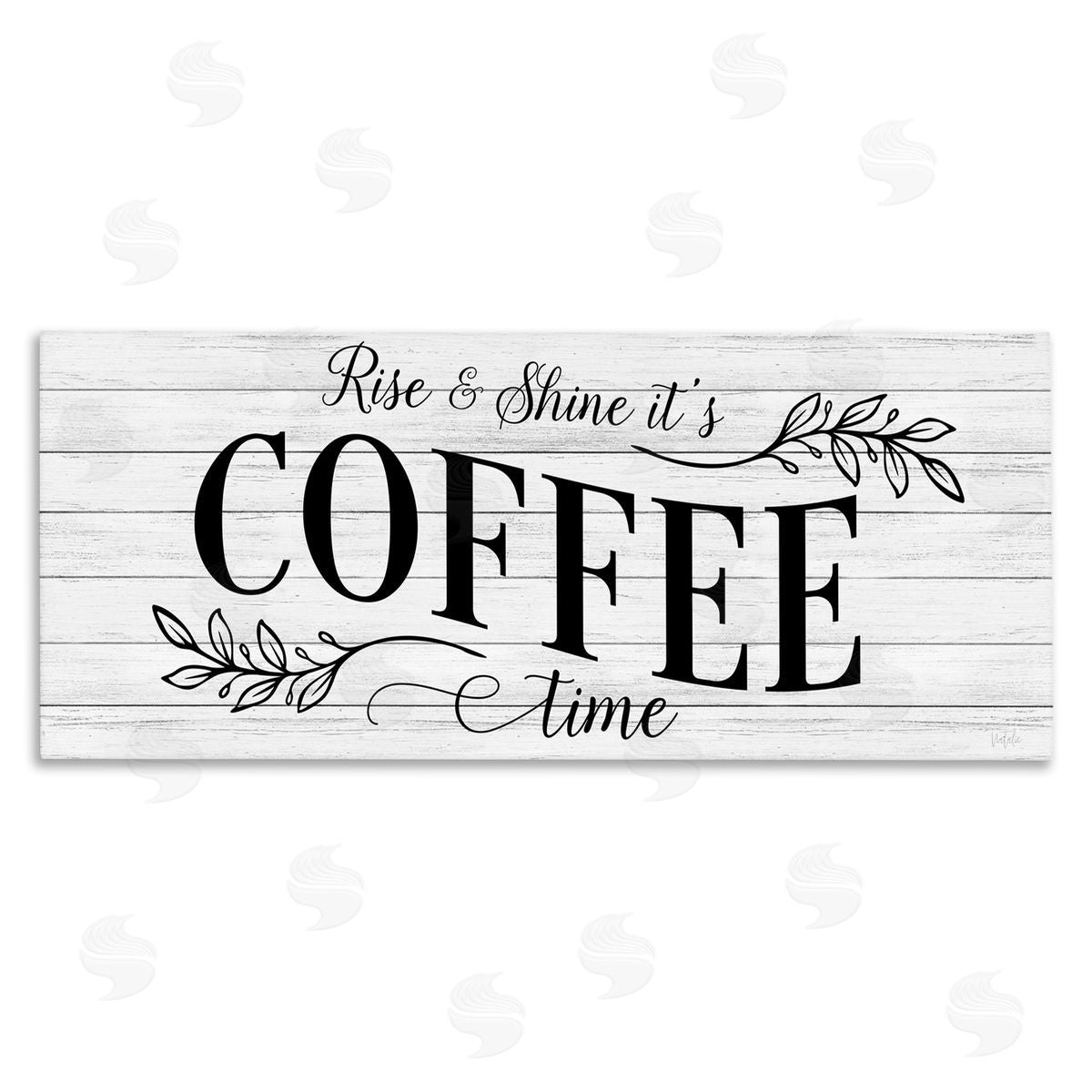 Rise & Shine Coffee Time Canvas Wall Art, Home Decor by Natalie Carpentieri