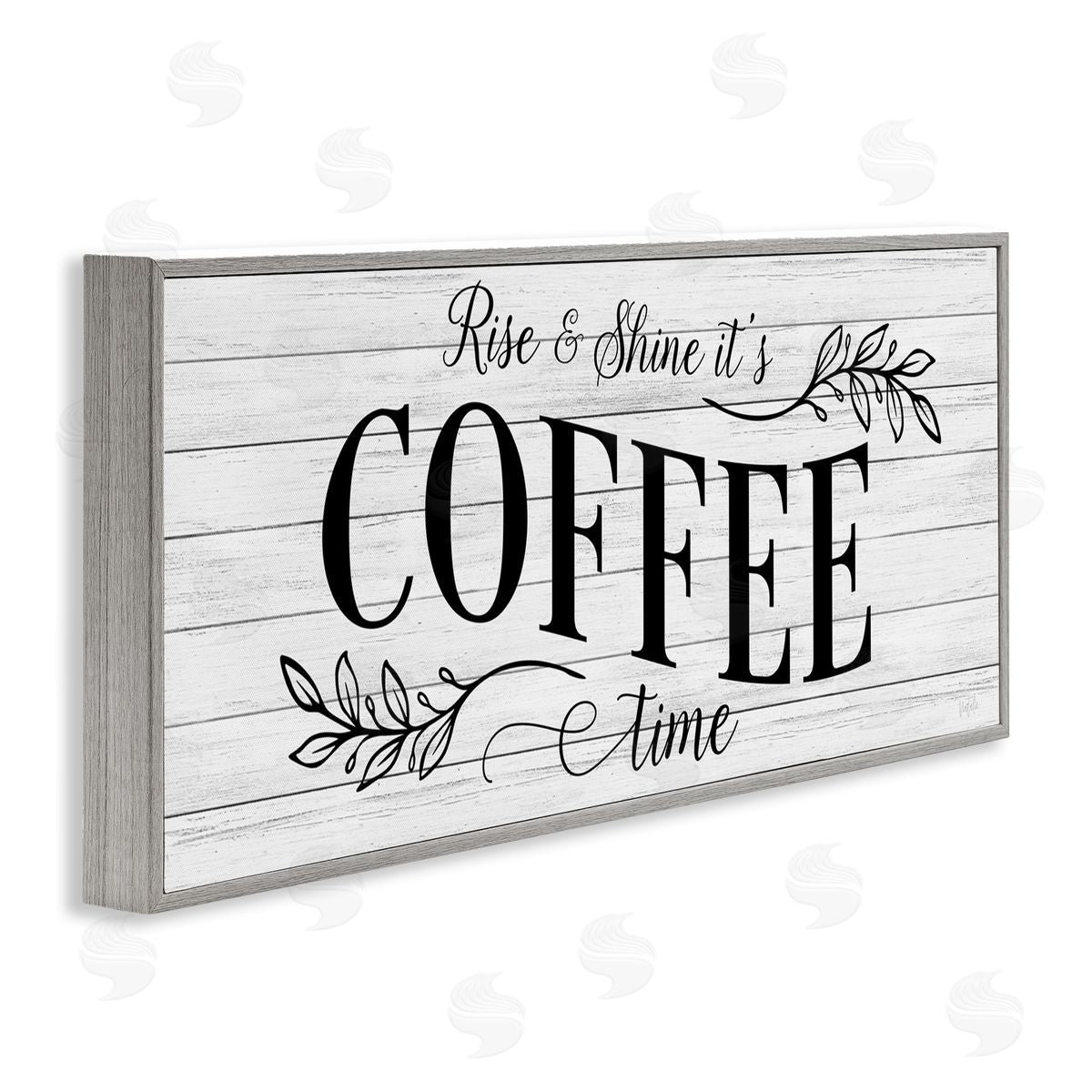 Rise & Shine Coffee Time Grey Frame Print Wall Art, Home Decor by Natalie Carpentieri