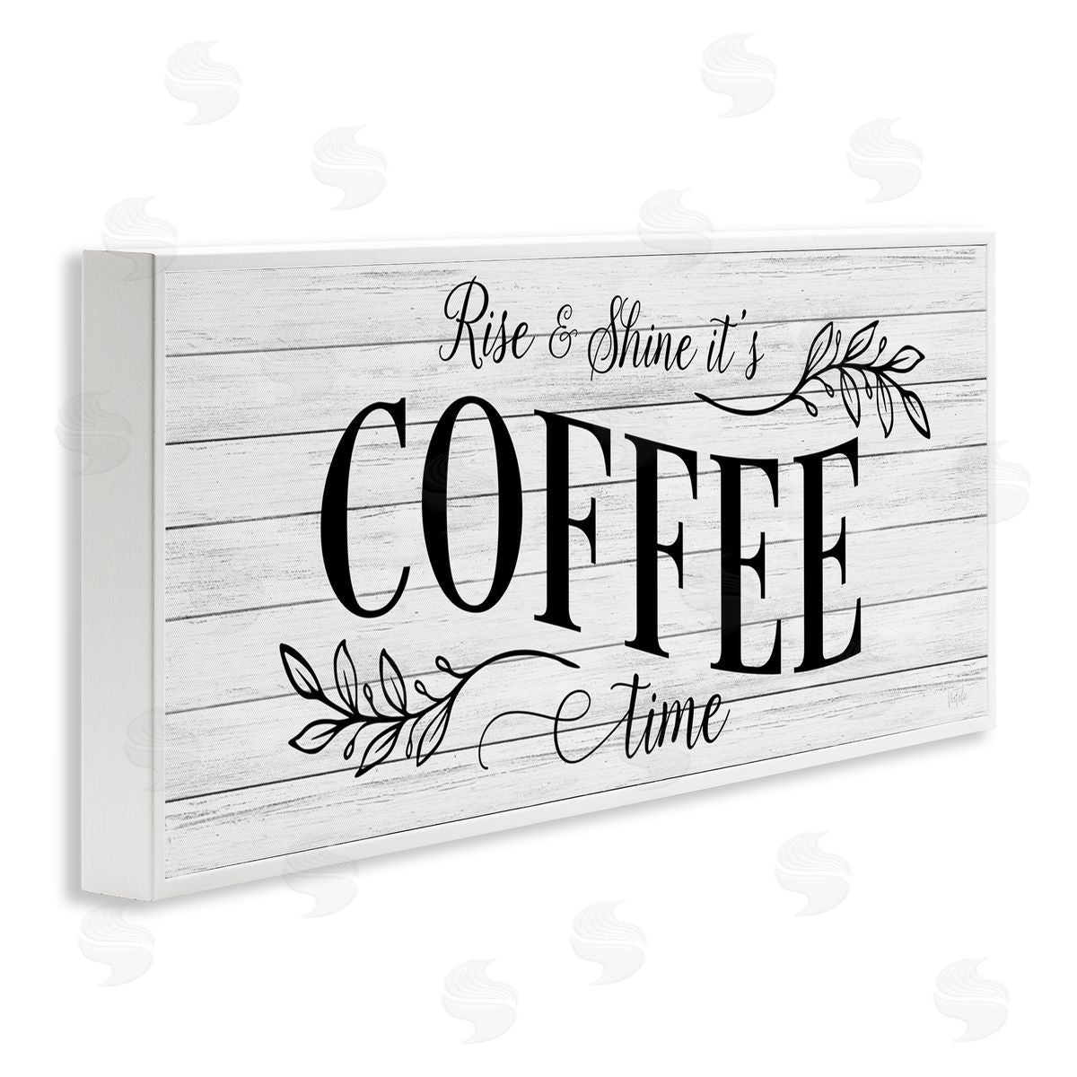 Rise & Shine Coffee Time White Frame Print Wall Art, Home Decor by Natalie Carpentieri