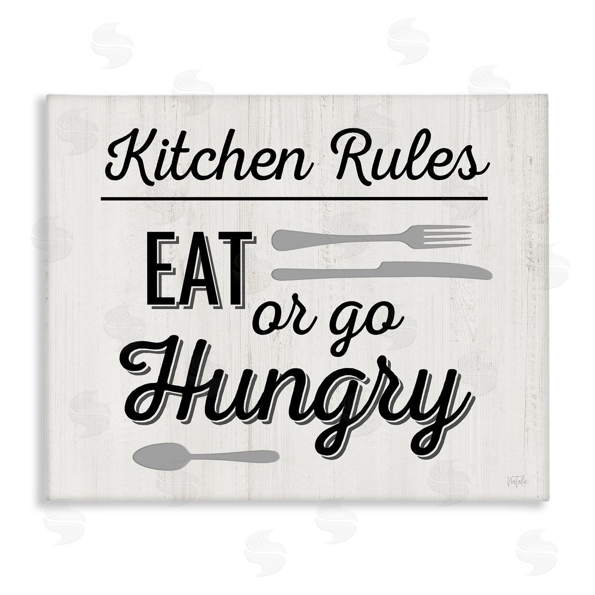 Kitchen Rules or Go Hungry Canvas Wall Art, Home Decor by Natalie Carpentieri