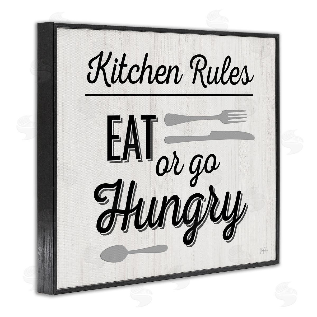 Kitchen Rules or Go Hungry Black Frame Print Wall Art, Home Decor by Natalie Carpentieri