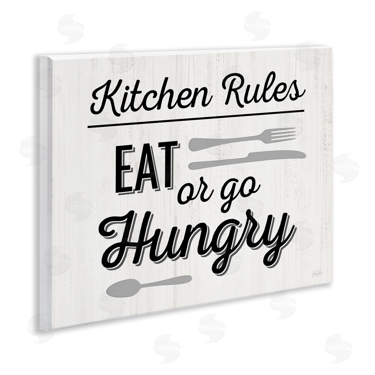 Kitchen Rules or Go Hungry Wood Plaque Wall Art, Home Decor by Natalie Carpentieri