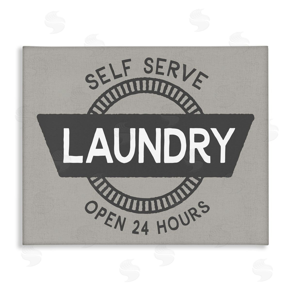 Retro Self Serve Laundry Canvas Wall Art, Home Decor by CAD Designs