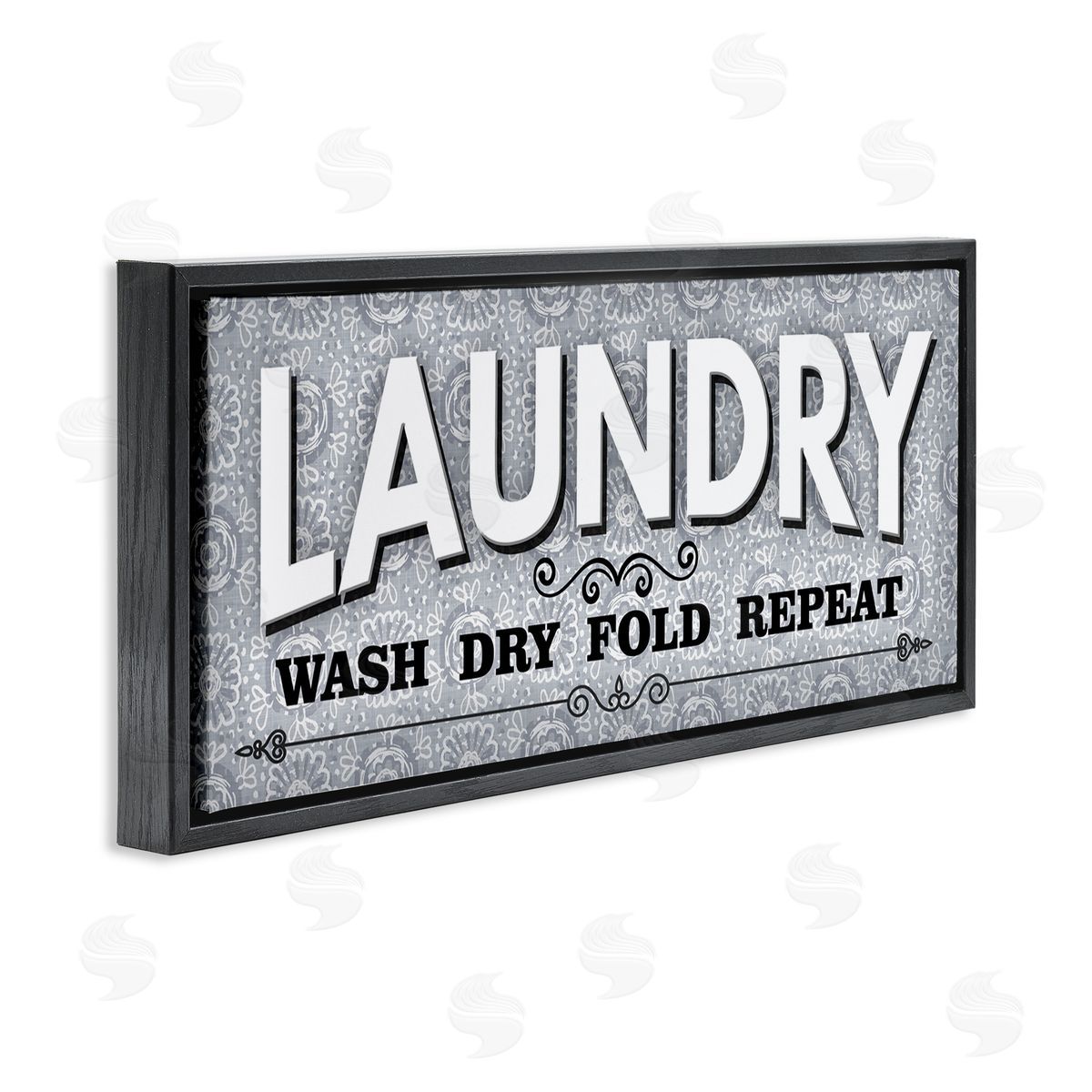 Antique Laundry Rules Black Floating Frame Canvas Wall Art, Home Decor by Conrad Knutsen