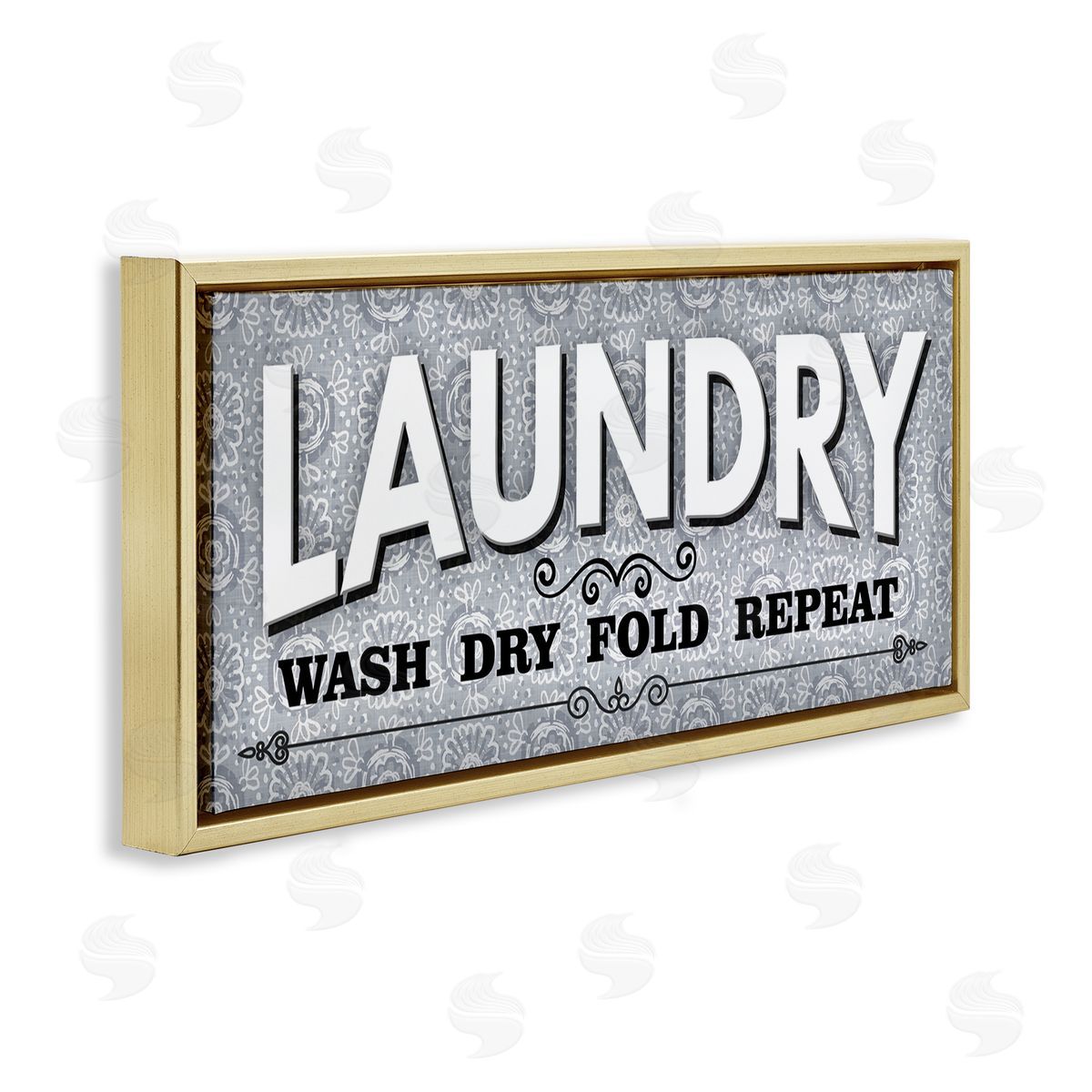 Antique Laundry Rules Gold Floating Frame Canvas Wall Art, Home Decor by Conrad Knutsen