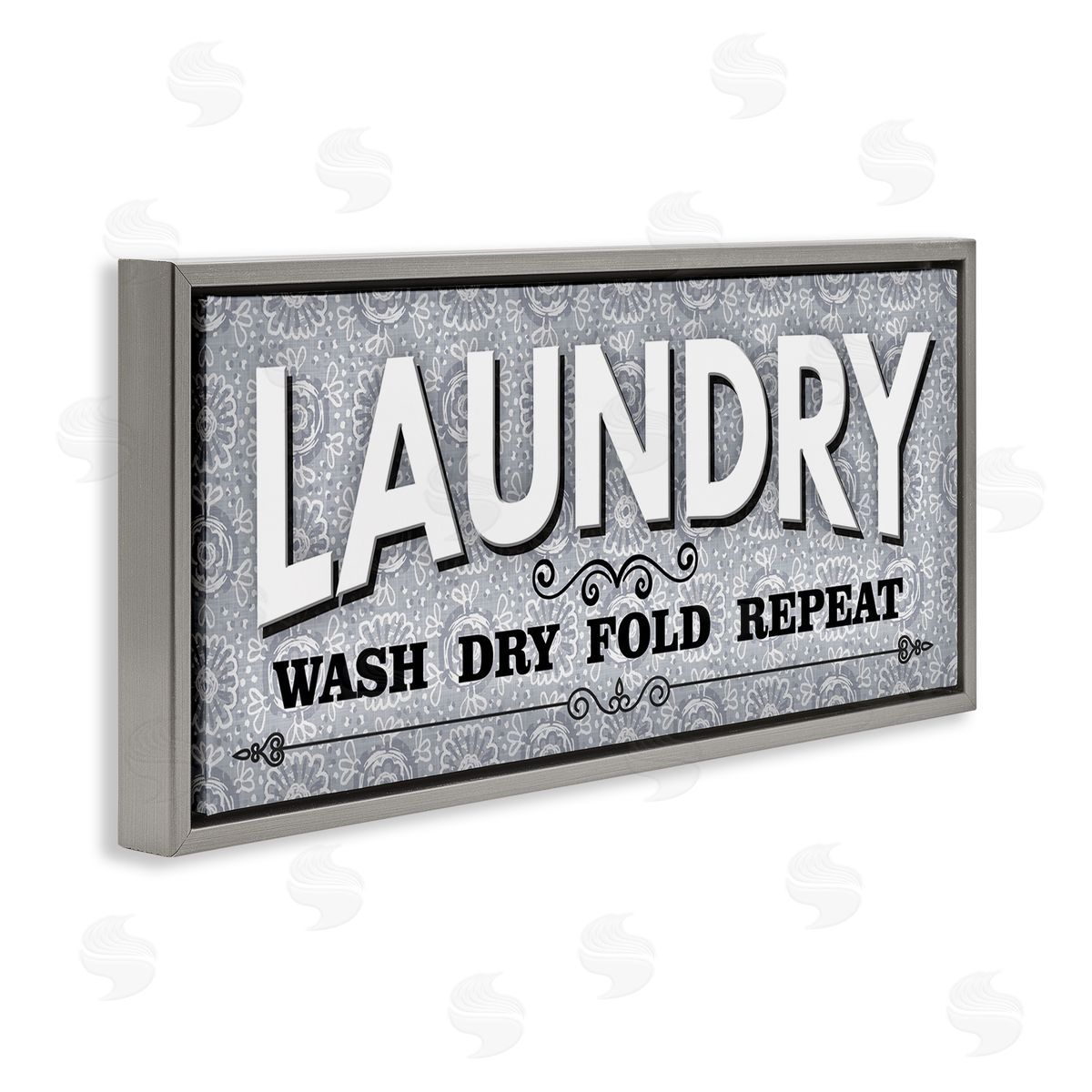 Antique Laundry Rules Grey Floating Frame Canvas Wall Art, Home Decor by Conrad Knutsen